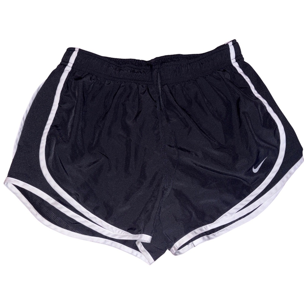 Nike Womens Black Dri-Fit Running Shorts White‎ Trim Athletic, Size M
